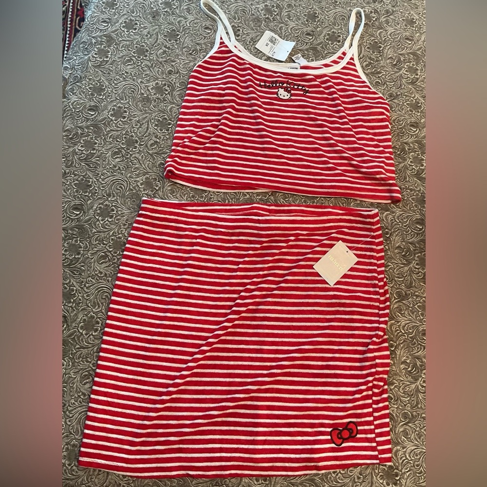 Hello Kitty Terrycloth Cami and Skirt Forever 21 Limited Release